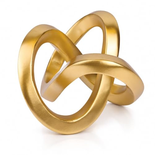 GAOSHENG Gold Knot Decor for Coffee Table Book,Chain Link Decor for Bookshelf Entry Table TV Stand,Knot Sculpture for Home Living Room,Accent Decoracions para sala,adornos para sala Modernos