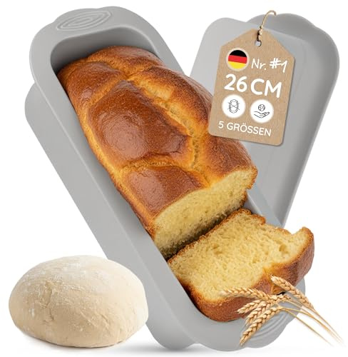 Backefix Brotbackform Silikon 26 cm – Große Backform Kastenform 2100ml für Brot und Kuchen mit extra Wandstärke gegen Ausbeulen beim Backen (antihaftend, flexibel, PFAS-, BPA-frei)