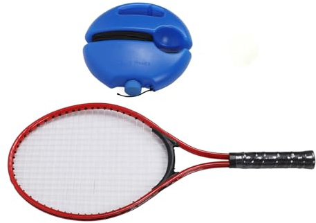 Hamwesh Tennistränare, Automatisk Rebound Plast Bärbar Tennis Rebounder med Huvudskydd, Tennis Träningsenhet med String Förvaringsväska för Vuxna Barn Nybörjare