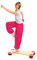 TOGU Balanza Ballstep Balance board Stepper, holzfarben mit rot