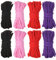 SENENQU Lot de 8 Corde en Coton Doux, 10 M / 7 MM Corde Souple Multifonctionnel Artisanale, Aucun Dommage pour la Peau, Corde Tressée Solide Coton épais, Noir, Rough, Rose, Violet