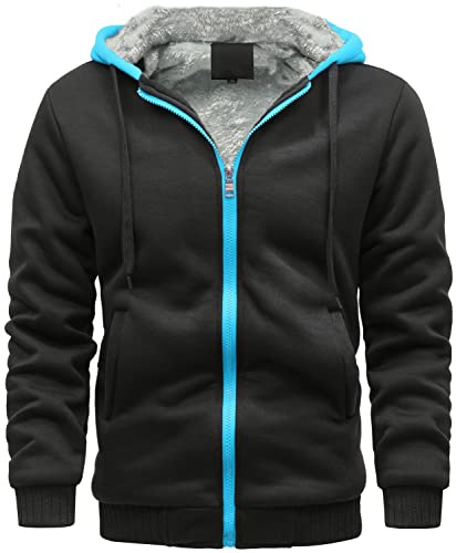 Sweats à Capuche Homme Polaires Doublé, Veste à Capuche Épaisse, Pull Homme Hiver à Capuche avec Fermeture éclair