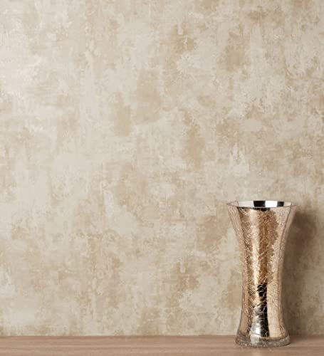 GAULAN 681971 - Papel pintado estuco efectos nacarados beige para pared salón dormitorio pasillo comedor - Rollo de 10 m x 0,52 m