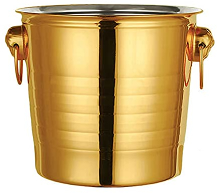 EBOOBA Secchiello per Il Ghiaccio nel Acciaio Inossidabile 1PC 3L Secchiello per Il Ghiaccio con Testa di Spessa Secchiello per Il Ghiaccio per Feste ()