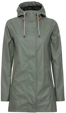 NORTH BEND NBTora Damen Regenjacke winddicht wasserdicht atmungsaktiv Outdoorjacke mit Kapuze Wassersäule 5000mm W-PRO Wetterschutzsystem, Größe:40, Farbe:Agave Green (3056)