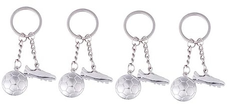 BRIGHTFUFU 4 männer schlüsselanhänger fussball geschenke Schlüsselanhänger für Fußball-Schlüsselanhänger Autoschlüssel Schlüsselanhänger für Männer schlüsselringe Metall