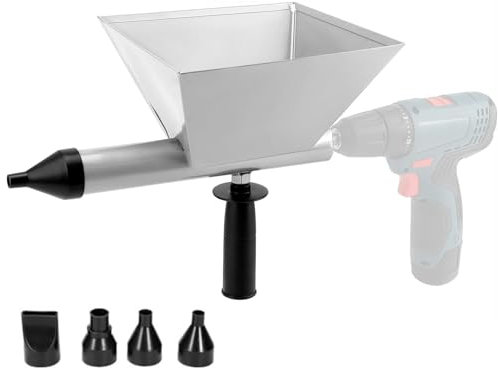Electric Mortar Grout Gun, Portable Cement Grouting Machine with 4 Nozzles, Reusable Mortar Pointing Grouting Caulking Sprayer for Brick, Masonry Work (Without Electric Drill)