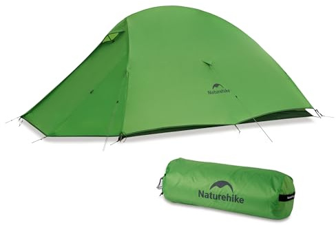 Naturehike Cloud Up 210T Polyester Camping Tent, Windproof Tent, 2 Person, Spring Green