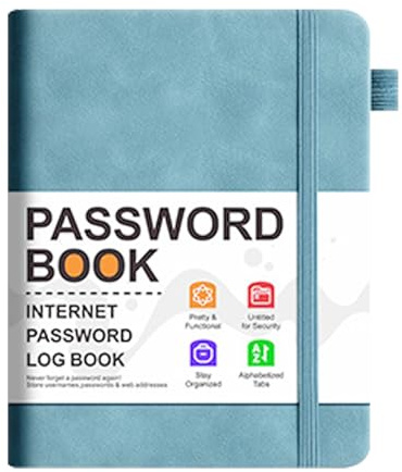 Libro delle password - Organizzatore di accesso al sito Web Tabs alfabetiche, Registro degli indirizzi tascabili compatti, custode del record account sicuro | Soluzione di gestione delle informazioni