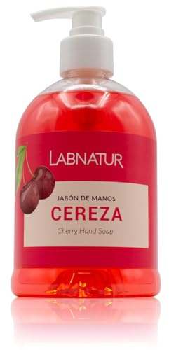 Labnatur Jabón de Manos Líquido Cereza - Aroma Dulce y Afrutado - Limpia en Profundidad y Suaviza - Respeta el pH Natural de la Piel - Vegano - Fabricado en España - 500ml