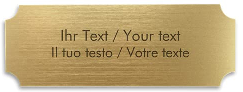 Personalisiertes Türschild in Messing-Optik mit Gravur - Acrylschild gold-metallic, 125 x 45 mm, eckig - Klingelschild, Namensschild