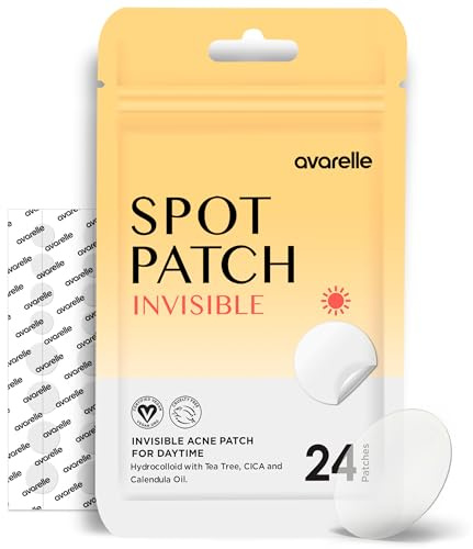 Avarelle patch d'acné AM (24 pièces) Anti-cernes hydrocolloïde ultra fin avec huile d'arbre à thé, certifié végétalien, sans cruauté (AM Daytime)