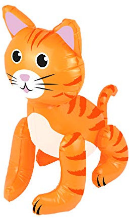 Henbrandt Jouet gonflable en forme de chat roux - Décoration de fête - Accessoire de déguisement pour fête de piscine - Accessoires de photomaton