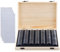 Litensh 100 Stück Münzen Sammelbox, Holz Münzbehälter mit Runden Kunststoff Münzkapseln，Holz Münz Organizer Münzschutzbox für Münzsammler 18mm/21mm/25mm/27mm/30mm