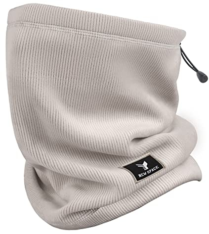 BTNEEU Schlauchschal Herren Winter Thermo Halstuch Warm Motorrad Loop Schal Damen Fleece Nackenwärmer Winddicht Halsschlauch Halswärmer für Outdoor Radsport Ski Motorrad Laufen (Hellgrau)