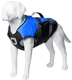 Stunt Puppy Float Doggy Life Jacket, Ergonomic Dog Life Vest for Swimming, Patented Design for Secure Fit, Large, Blue