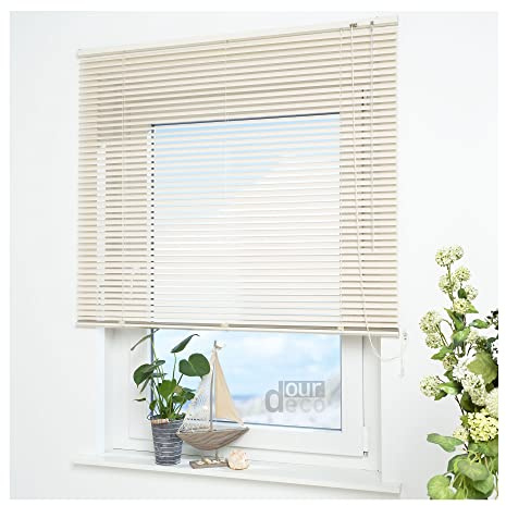 ourdeco® Aluminium-Jalousie / 120 x 160 cm Champagner (Breite x Höhe) / Montage an Wand oder Decke, Premium Alu-Jalousie