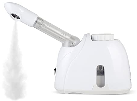 QraraZL Gesichtsdampfer, Heiß Facial Steamer, Heißer Luftbefeuchter zur Tiefenreinigung der Haut, Gesichtsdampfer für Gesichts-Spa, Heim-Sauna oder Salon (bianco) (weiß)