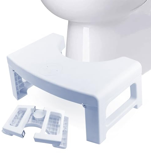 Toilettenhocker Erwachsene,WC Hocker Badezimmer klohocker klappbar,Squatty Kunststoff Hilfe Gegen Verstopfung Blähungen Hämorrhoiden reizdarm für Erwachsene Kinder Anti-Rutsch