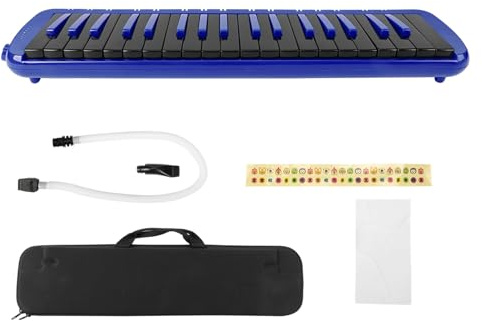 Melodica – Instrument de musique à vent à 37 touches, adapté au sac d'entraînement débutant F37s (Bleu)