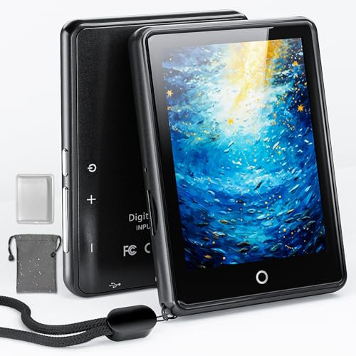 64GB Reproductor MP3 Bluetooth 5.3, 18 Sonidos relajantes, Pantalla táctil de 2,8 Pulgadas, Reproductor de MP3 para niños con Altavoz, hasta 45 h de duración de la batería, Radio FM, Soporte de