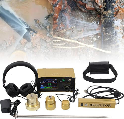 Detector de Fugas de Agua En Tuberías, Detector de Fugas de Agua Subterránea con Audífono, Detector de Fugas Portátil con Reducción de Ruido, Detector Acústico de Fugas de Agua