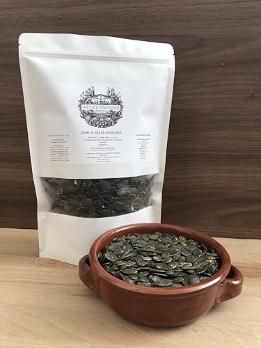 Semi di Zucca Decorticati Naturali 1 Kg, Semi Oleosi Crudi, Non Tostati e Non Salati, Senza Additivi e Conservanti - Senza Glutine - Ideali come Snack o per Insalate - in Sacchetto Kraft Richiudibile