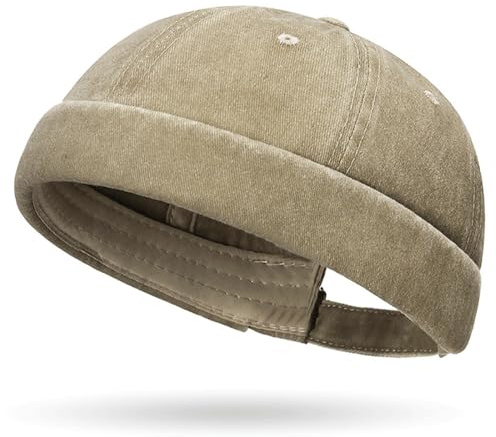 YKDLLF Cotone Cappellino da Portuale Uomo Retro Docker-cap Berretto Docker da Motociclista Cappello Senza Retro Cotone Docker Hat Cappello Senza Visiera Berretto da Portuale Uomo Donna