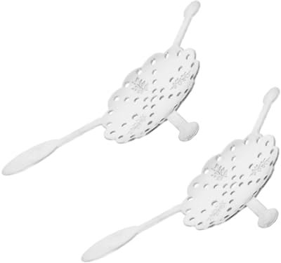 FONDOTIN 2piezas Cucharas De Acero Inoxidable Para Absenta Colador Hueco y Cucharas De Filtrado Para Preparar Cócteles y Té Gourmet Casa o Bares