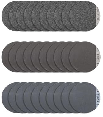 BOOWAN NICOLE Nass-Trockene Sandpapiere für - Beton Terrazzo, Runde Haken und Schleife Schleifmaschine mit 100/400/1000 Grit für Handwerk Polieren (A0337+A0338+A0339)