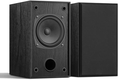 WMQ Altavoces pasivos para estanterías, equipados con un altavoz de rango completo de 4 pulgadas (negro)