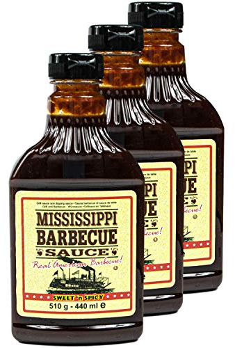 Mississippi BBQ-Sauce Sweet'n Spicy, 3er Pack (3 x 510 g)
