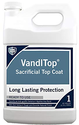 Rain Guard Water Sealers VG-7101 VandlTop Sacrificial Graffiti Barrier Protective Coating Clear Finish that covers up to 200 Sq. Ft. 1 Gallon – Anti-Graffiti Coating