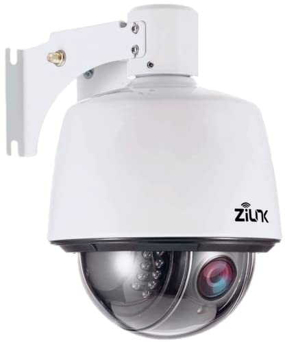 ZILNK Edelstahl 5MP Überwachungskamera Aussen WLAN, PTZ IP Kamera Outdoor, Außenkamera Dome, 5X Optischer Zoom, 30m IR-Nachtsicht, Zwei-Wege-Audio, Wasserfest, Bewegungsmelder, SD-Kartenspeicher