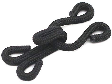 10 Sets Fabric Covered Hook and Eye Closures Bra Fasteners Black Sew on Fur/Coat Fastenings (38mm)