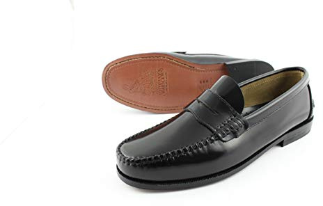MARTTELY Scarpe da uomo in pelle marrone Loafer con suole in pelle Mocassini fatti a mano, Nero , 42 EU