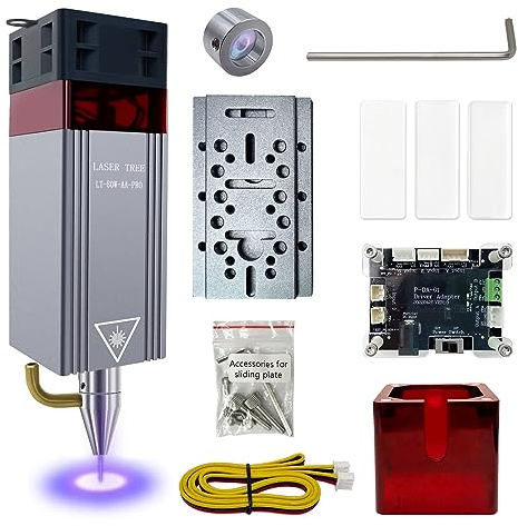 Kit module laser amélioré de puissance optique 10W avec assistance pneumatique et protection oculaire magnétique ensemble, 10W tête laser double spot comprimé ultra-fin pour machine à graver laser,12V