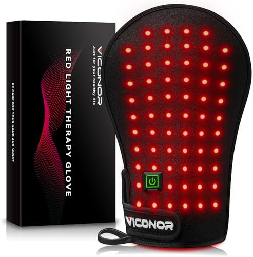 Dispositivo per terapia della luce rossa per mani, guanti per terapia della luce infrarossa, guanti da dito e polso, per la cura della pelle con luce infrarossa, cuscinetto riscaldante per tunnel