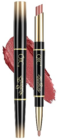Rouge à LèVres Double TêTe Lipliner 2 En 1 Mat Surface Mate ImperméAble, Non DéColorant, AntiadhéSif Tasse Rouge à LèVres Couleur à LèVres Longue DuréE Maquillage Liquide