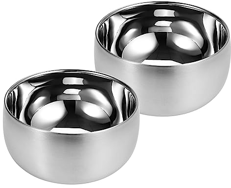 Bidponds 13,5 oz Eisschale, Edelstahl, 316#, isolierte Schüssel, doppelwandige Vakuum-Suppenschüssel, Müslischale, Salatschüssel, spülmaschinenfest, 2 Stück