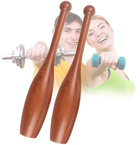 Solid Wood Indian Clubs Heavy Duty Full Body Workouts,Exercise Club Wooden Indian Clubs Pair for Muscle Building/Rehabilitation, Clubbell for Gym & Home-Large