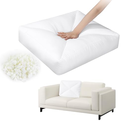 HOMBYS Shredded Foam Couch Back Cushions Replacement, Stuffing Fill Removable Sofa Back Waist Cushions, Lumbar Support Pillow 1 Pack, Supportive & Durable(31.4x18x5)