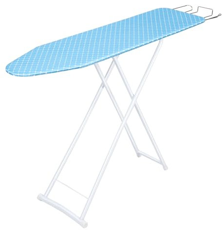Planche à repasser de 106,7 cm, table à repasser avec repose-fer en acier inoxydable, table à repasser réglable en hauteur, pliable, peu encombrante (bleu A)
