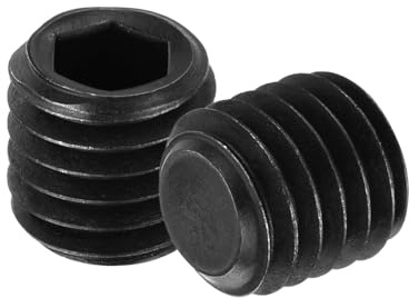 QUARKZMAN 10 Stück Gewindestifte, M10x10mm Madenschrauben 304 Edelstahl Kopf Sechskant-Set-Schrauben Flachpunkt-Grubenschraube für Türgriffe, Leuchtenreparatur, Schwarz