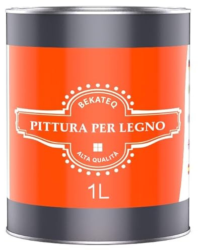 BEKATEQ Pittura protettiva per legno Rosso fuoco 1l Pittura per legno per interni & esterni I Vernice per parquet, porte, scale, recinzioni ecc. I Altamente coprente contro le intemperie BE-420
