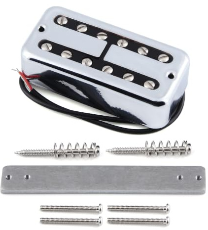 FLEOR Alnico 2 Mini Humbucker Pickup Fit for Filtertron Style Bridge Pickup-Chrome