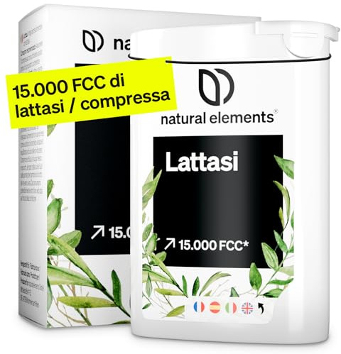 Lattasi 15.000 FCC Compresse – 100 Mini Compresse ad Alto Dosaggio – Per Intolleranza al Lattosio – Digestione di Latte e Latticini – Facili da Assumere