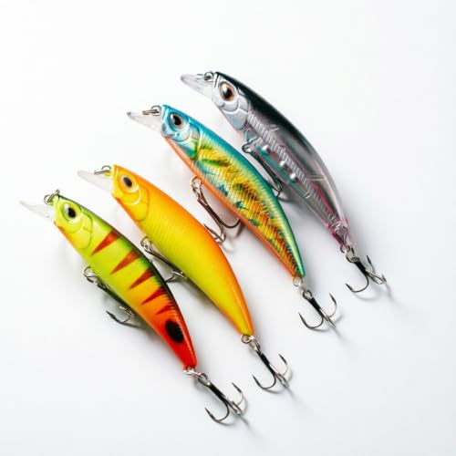 Steinn Wobbler Minnow Set di esche artificiali | Pesce predatore pesce persico | con scatola per esche