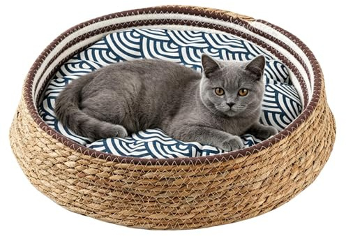 Cama Cesta Para Gatos Con Cojín Suave de Animales Resistente a los Arañazos