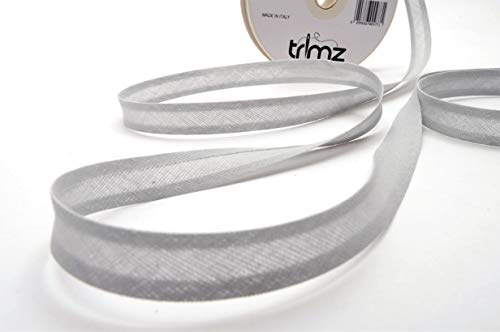 Inastri 14/4/ 4 mm Cotton Bias Binding, Grey (Light Grey) 118